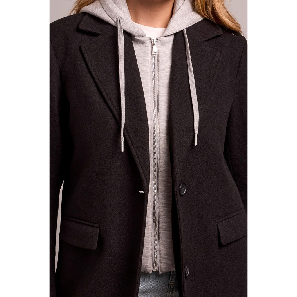 HOODED COAT BLACK
