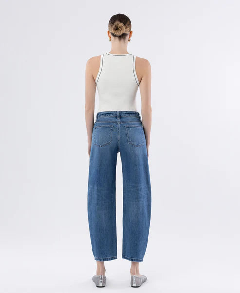 KATE-  High Rise Barrel Jeans
