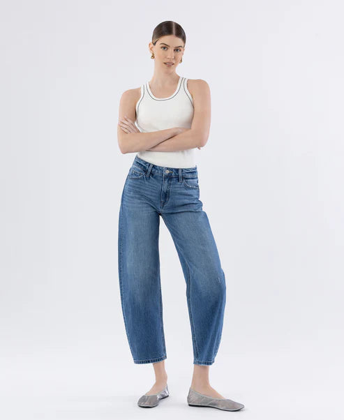 KATE-  High Rise Barrel Jeans