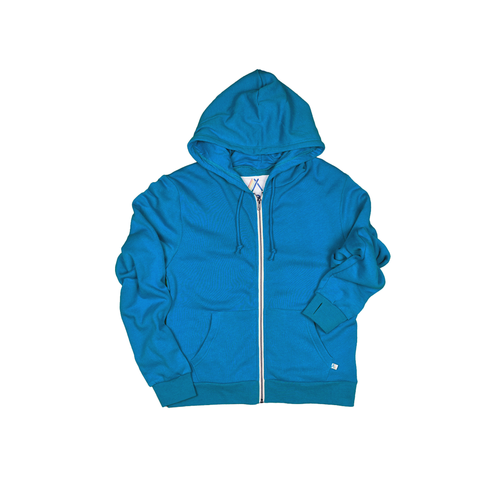BLUE ZIP UP HOODIE