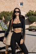SCALLOP CROPPED MINI LONG SLEEVE