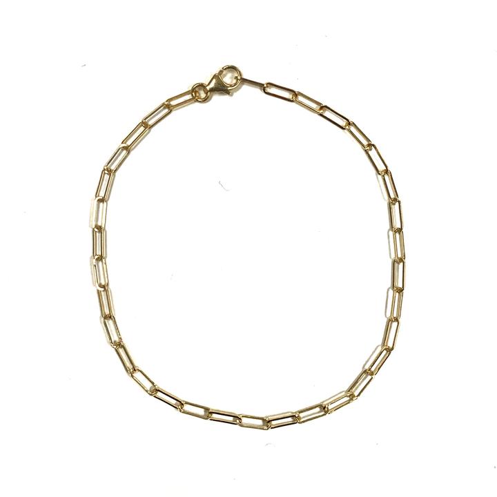14K Mini Paperclip Bracelet
