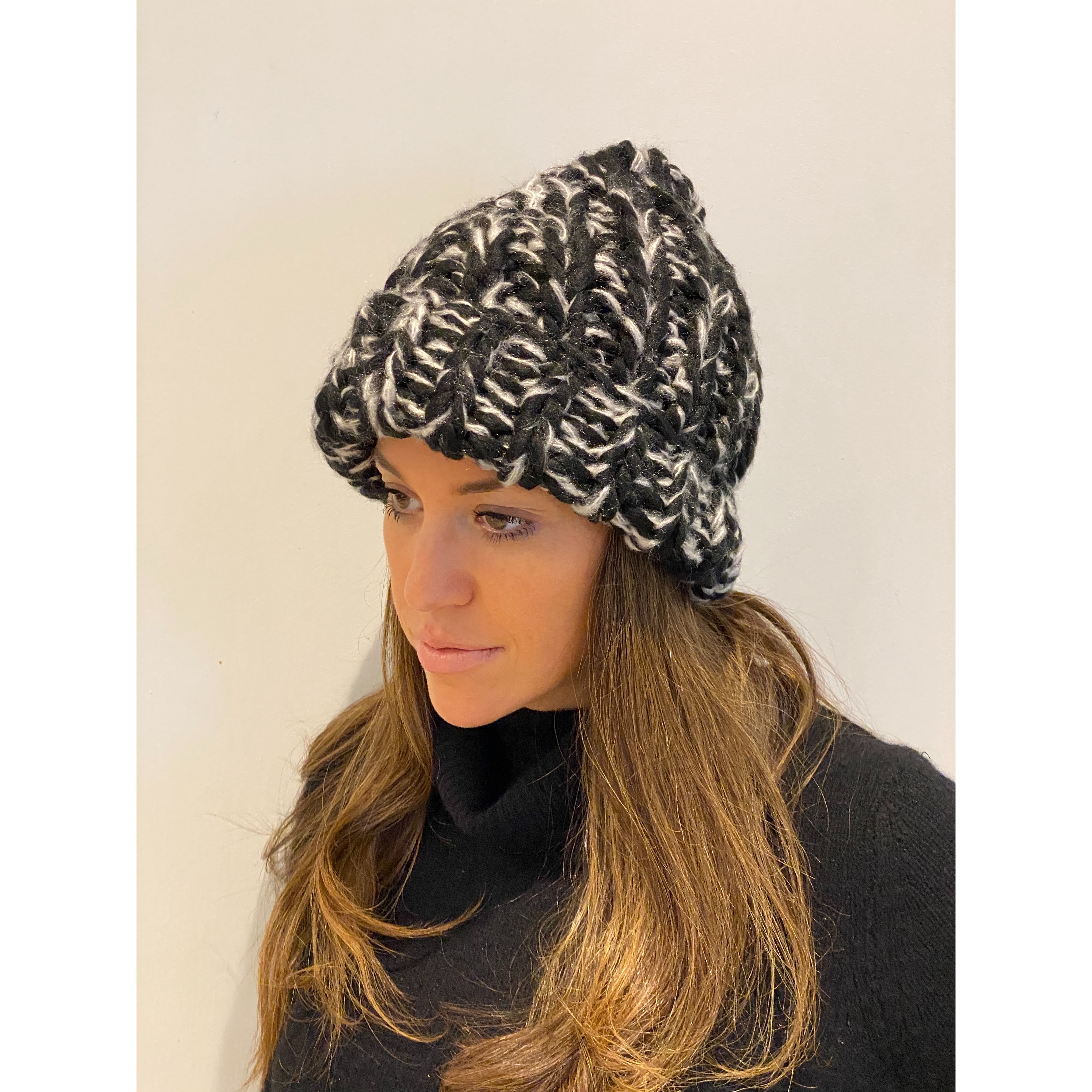 Black White Woven Hat