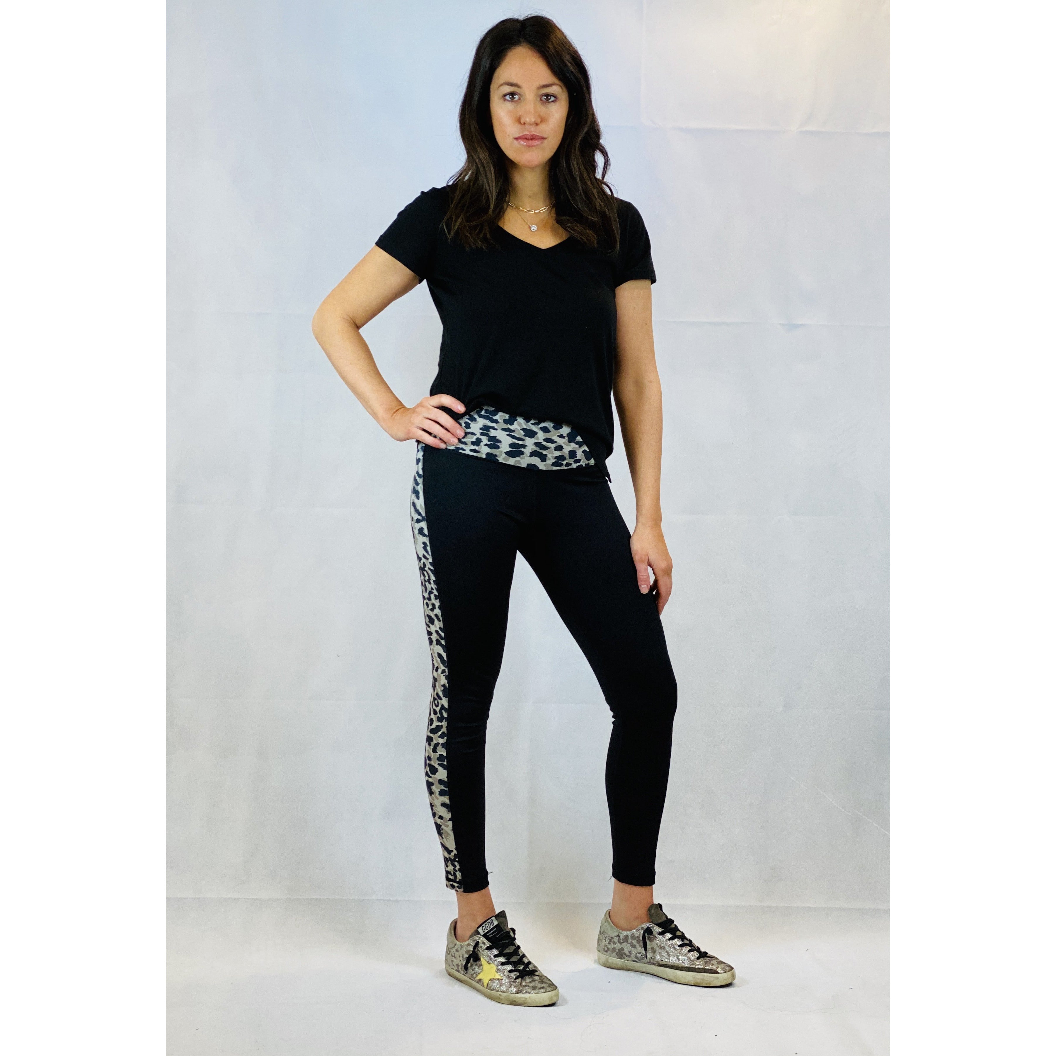 Leopard Tuxedo Stripe Legging