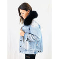 Janie Jean Jacket in Black Fur