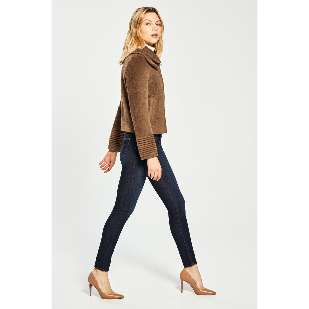 Moto Jacket with Double Collar