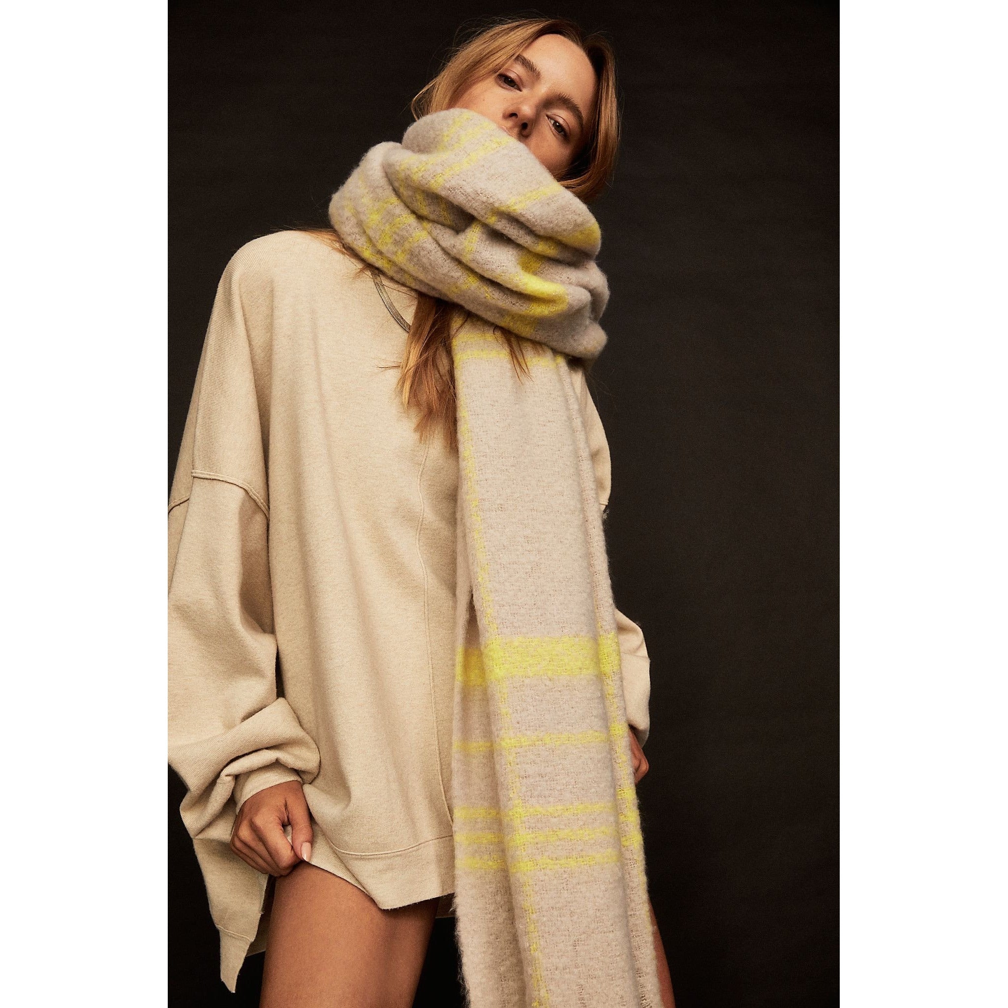 Prep Brushed Plaid Blanket Scarf